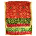 Red Green Multicolor Bandhani Chunri with Golden Border